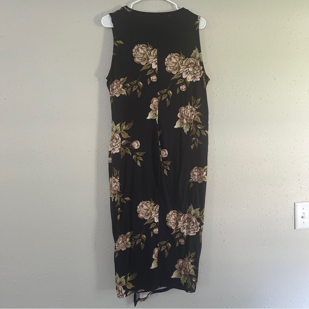 Nine Britton Abigail Brushed Knit Midi Dress Navy Blue Floral Formal Twist XXL - Picture 6 of 8